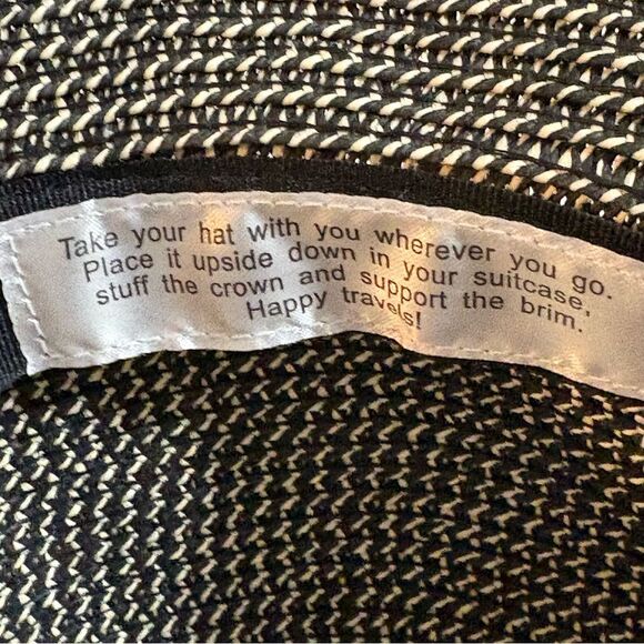 Sonoma Black and White Wide-Brimmed Hat Adjustable Head Size UPG 50+. - Picture 3 of 12